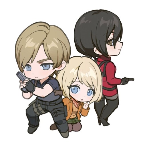  leon s kennedy ashley graham and ada wong resident evil and 2 more drawn by wuliu heihuo sample 956