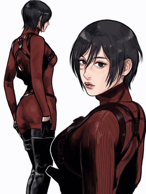 mikasa ackerman and ada wong shingeki no kyojin and 3 more drawn by imeko san d2e9157ff8bec55f6dae9