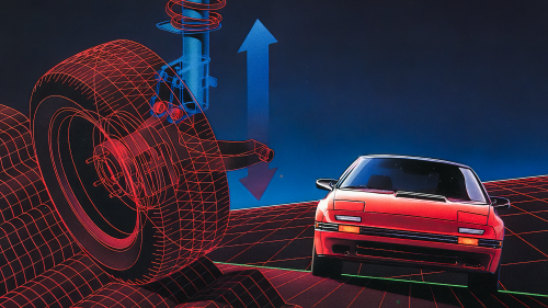 Mazda RX 7 Turbo by Skidmore Sahratian, 1991 (synthwave car)