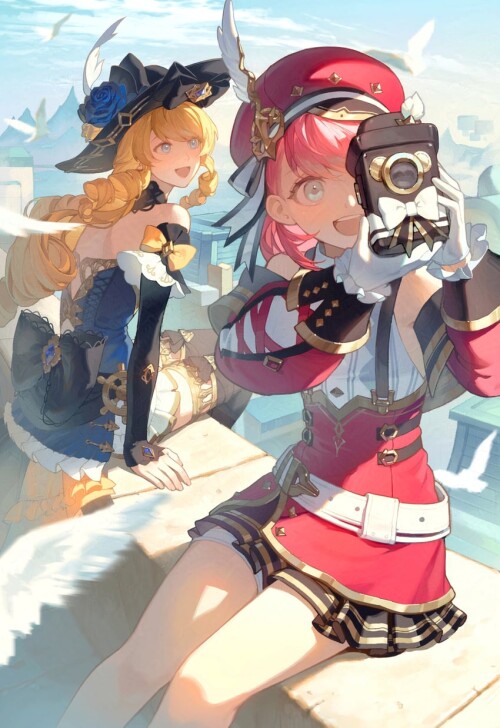  navia and charlotte genshin impact drawn by uxien sample 4099c9b18c559135880fe474ed024975