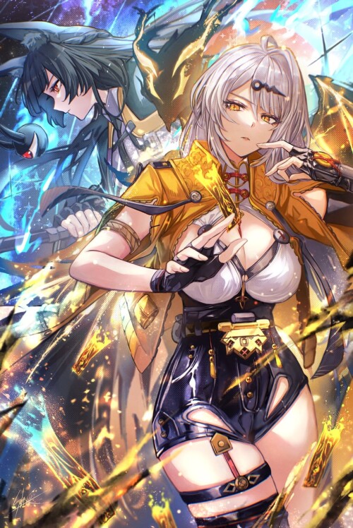  hoshimi miyabi tailless and yi xuan zenless zone zero drawn by yoru shiki sample ec1028745f4fd220b2