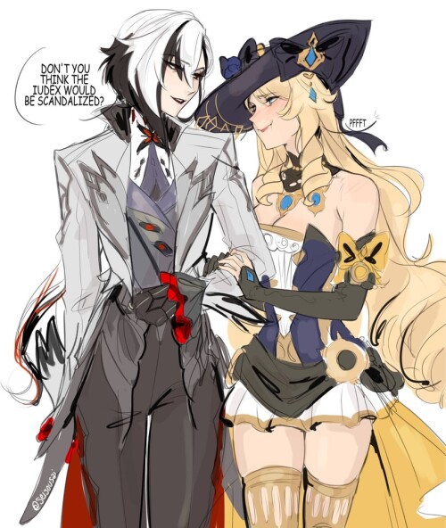  arlecchino and navia genshin impact drawn by seijousai sample ff87fc178554c9173c13c0e2415e0360