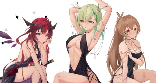  nanashi mumei ceres fauna and irys hololive and 1 more drawn by chyraliss sample 25a32d37f853092cf2