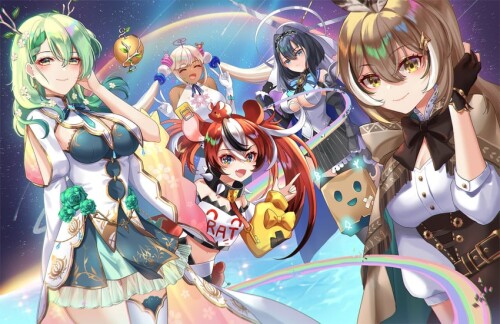  ouro kronii nanashi mumei hakos baelz ceres fauna tsukumo sana and 1 more hololive and 1 more drawn