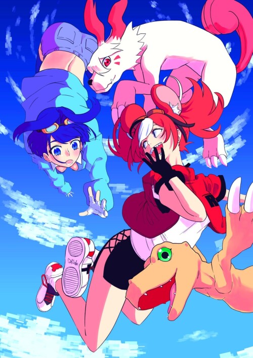  ouro kronii hakos baelz agumon and labramon hololive and 2 more drawn by zero muftisaili sample 2d2