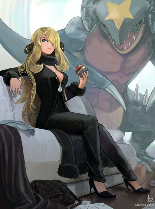  cynthia and garchomp pokemon and 2 more drawn by andre borges sample ef1bf242b2487a582cdb039e181a7e