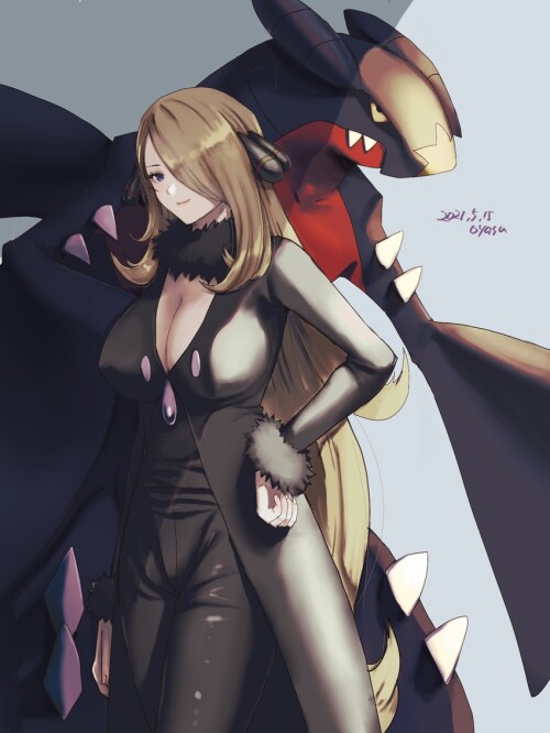  cynthia and garchomp pokemon and 2 more drawn by oyasu kinakoyamamori sample d33271d63918b54d0d8cc8