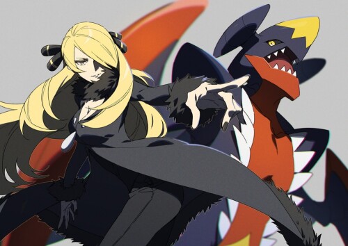  cynthia garchomp and mega garchomp pokemon and 2 more drawn by xia ryugo sample e183ed7a685aa0a2b26