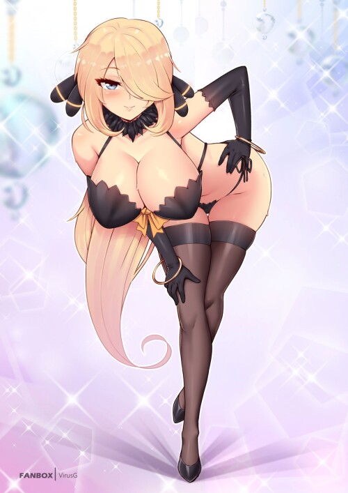  cynthia pokemon and 2 more drawn by virus g sample c5ab08d8c39b1a534497e832072c4981