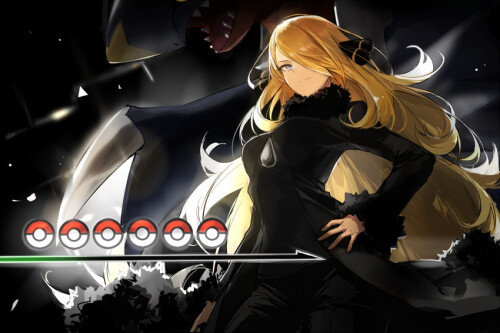  cynthia and garchomp pokemon and 2 more drawn by fukuda935 sample f63ea5a1d68ec3417d118b40268d1080