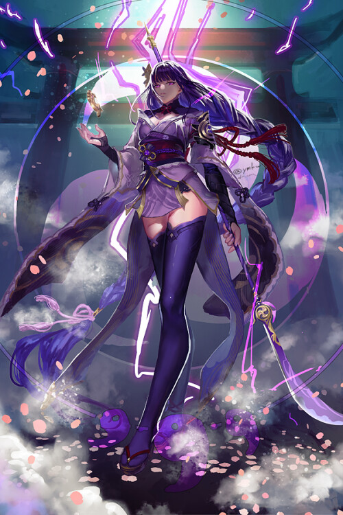  raiden shogun genshin impact drawn by yamakawa umi 1cbe85930e6007470dcbe5b058f070b5