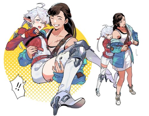  avatar and alisaie leveilleur final fantasy and 1 more drawn by lipaidoujiang sample 5111888e1dd1d1