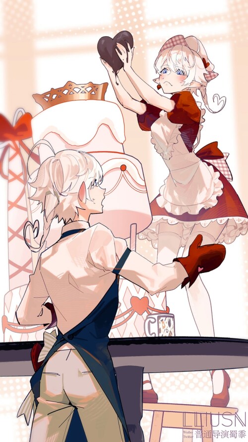  alisaie leveilleur and alphinaud leveilleur final fantasy and 1 more drawn by hutaway sample 8fc5f1