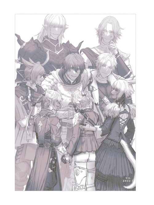  y shtola rhul adventurer g raha tia alisaie leveilleur alphinaud leveilleur and 3 more final fantas