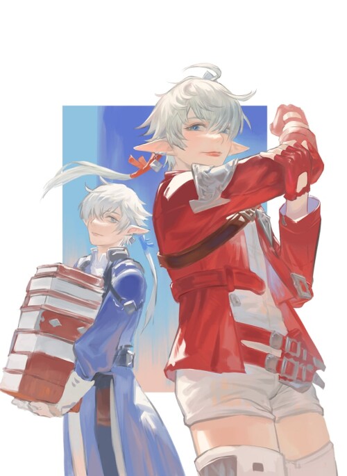  alisaie leveilleur and alphinaud leveilleur final fantasy and 1 more drawn by lmin sample eeaa332e0