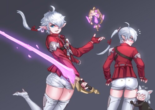  red mage and alisaie leveilleur final fantasy and 1 more drawn by hjz artemi sample ccfb22b52365506