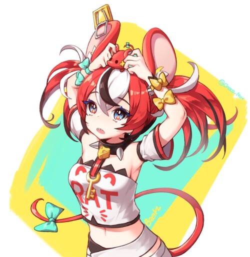  hakos baelz and mr squeaks hololive and 1 more drawn by konbu hida123 sample fa88cf94e158701be0560e
