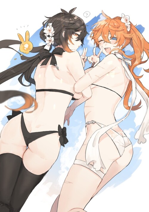  zhongli tartaglia and seelie genshin impact drawn by tabibitowayo sample 049c4006218e8fc2265264fb9b