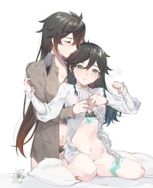  zhongli and venti genshin impact drawn by aster fueu sample fc65eb49615174f99ccab7367ebaf8a3