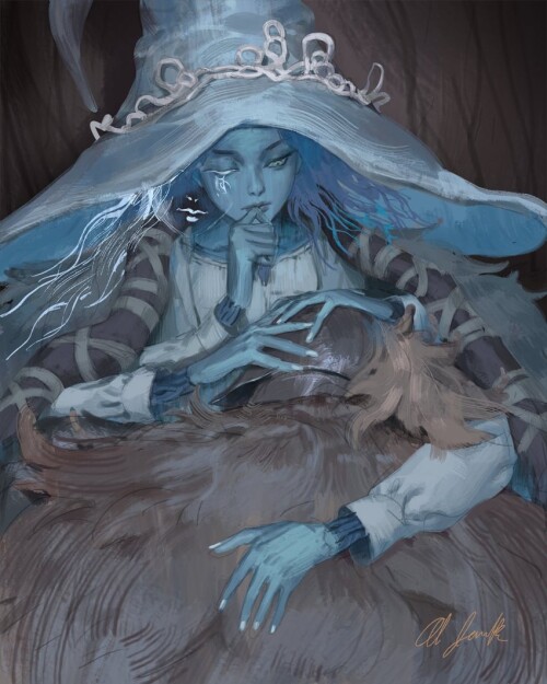  ranni the witch tarnished and bloody wolf elden ring drawn by aljerek sample ead7496c3fd3fa1bdaa83e