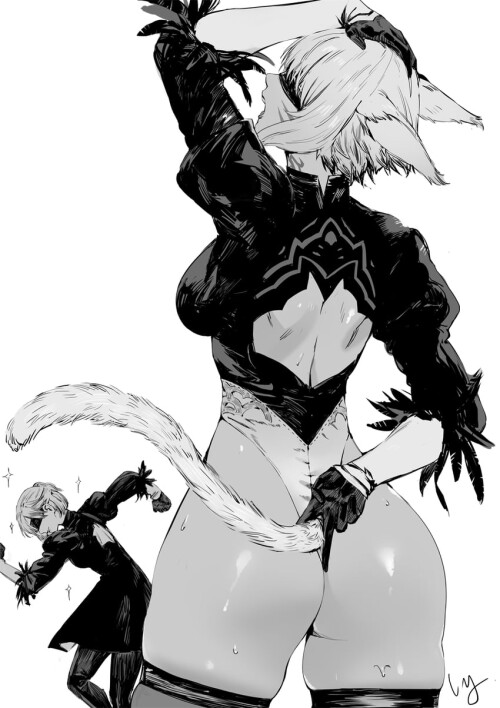  avatar yorha no 2 type b and y shtola rhul final fantasy and 3 more drawn by club3 sample dab385f9f