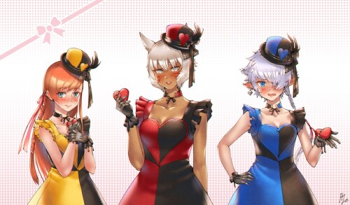  y shtola rhul ryne and alisaie leveilleur final fantasy and 1 more drawn by hjz artemi sample 61b20