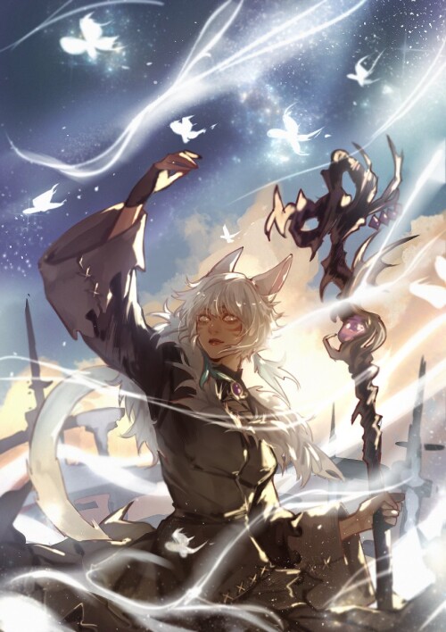  y shtola rhul final fantasy and 1 more drawn by katagawa mika 906604969232aad9a54cd1bd5bfd563d