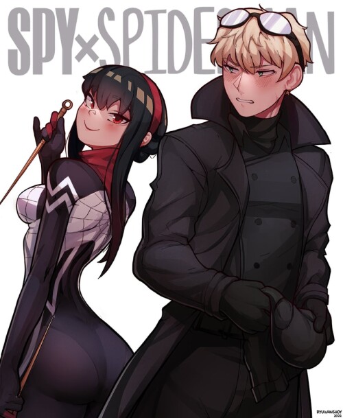 yor briar twilight silk and spider man noir spy x family and 2 more drawn by ryu ryuwanshoy sample 