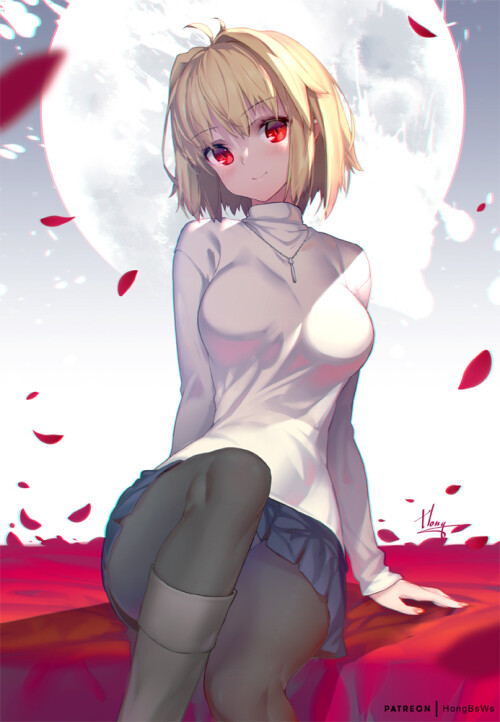  arcueid brunestud tsukihime and 1 more drawn by hong white spider eb38621097c786f036a43e19e3b3a27d