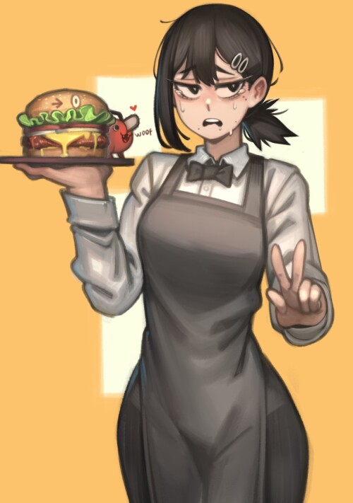  higashiyama kobeni pochita and family burger mascot chainsaw man drawn by kelvin hiu sample c2135b0