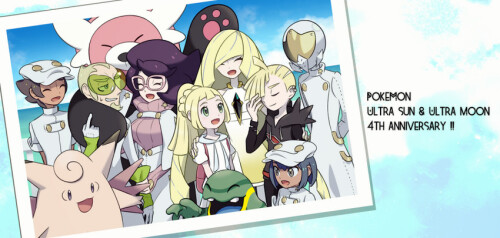  lillie lusamine gladion aether foundation employee wicke and 4 more pokemon and 2 more drawn by kom