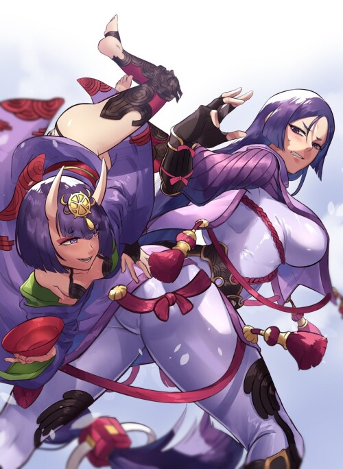  shuten douji and minamoto no raikou fate and 1 more drawn by chan100577 sample 809b7a4f7f23daf043d5