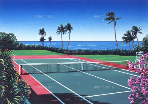 Tennis court by Hisao Kawada