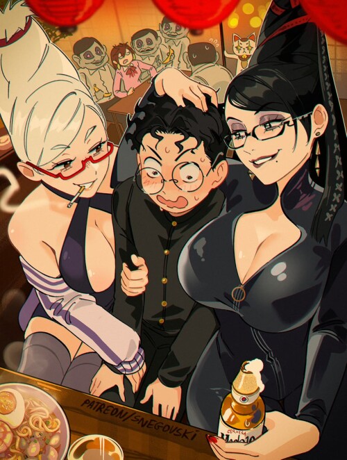  ayase momo takakura ken bayonetta ayase seiko and serpo dandadan and 2 more drawn by snegovski samp