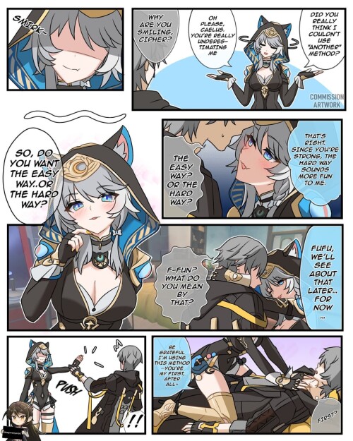  trailblazer caelus and cipher honkai and 1 more drawn by kulojawa sample 68da44648e22d4d2db26c389b4