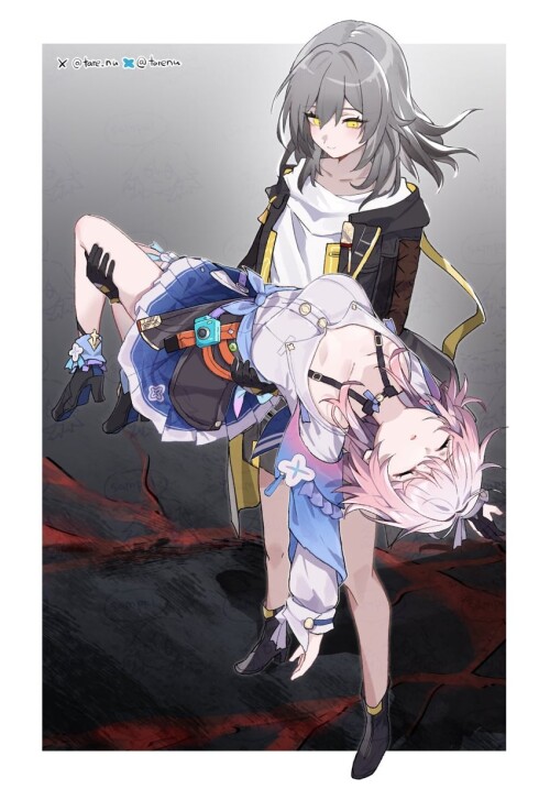  trailblazer stelle and march 7th honkai and 1 more drawn by tare tonikaku magaru sample bb7d6ea3b13