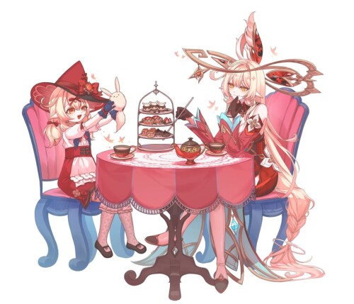  dodoco alice and klee genshin impact drawn by yuseol art sample 855806eaabc5484385d858c40c8f9a45