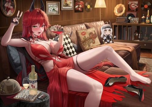  red hood and snow white goddess of victory nikke drawn by silvertsuki sample e192209c3cc7a7e9427007