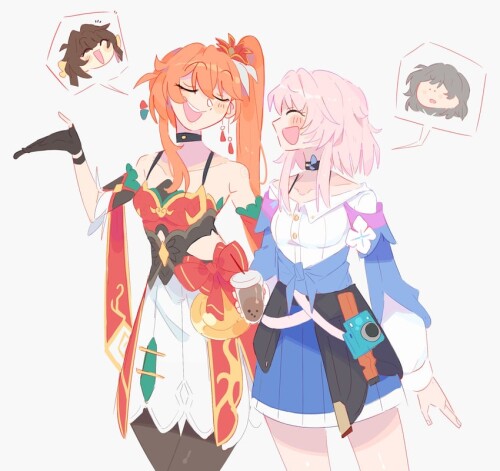  trailblazer stelle march 7th sushang and guinaifen honkai and 1 more drawn by unfamousradish sample