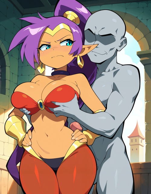 1 2 00063 0.25, 1girl, shantae, memoi, cyan eyes, indoors, wall, middle eastern architecture, master