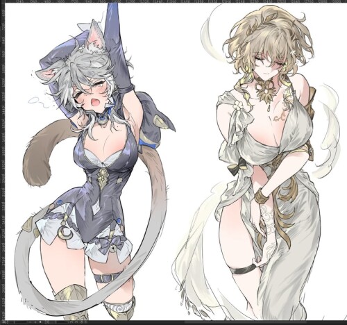  cipher and aglaea honkai and 1 more drawn by hackmemme sample f4b6e2baae078c4573ebf3e625aad36c