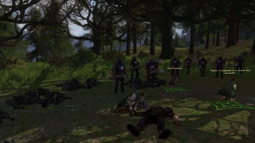 Boromir being defended by the Hobbits - 2