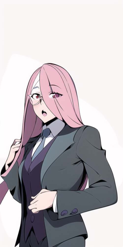 masterpiece, sucy manbavaran, little witch academia, pink hair, long hair, suit, s 279516527