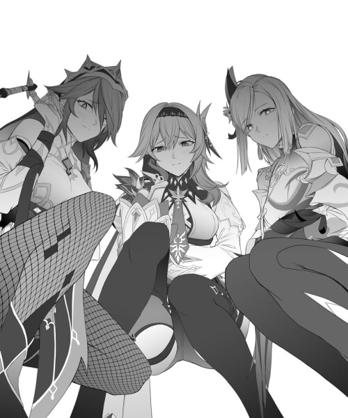  eula shenhe and rosaria genshin impact drawn by takai isshiki sample c2f1d357538aa06cc0c52a1324e93f