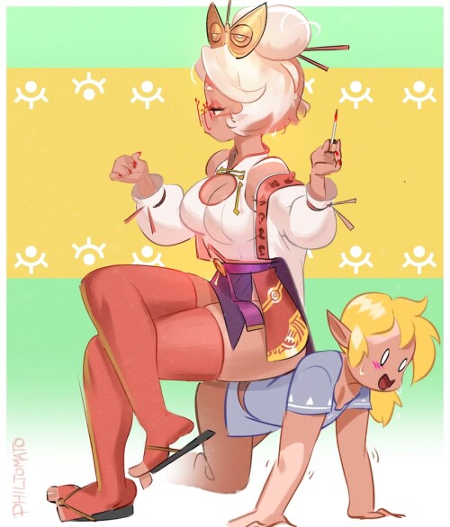  link and purah the legend of zelda and 1 more drawn by philtomato sample 57745613096286daae30cbb118