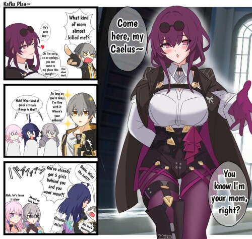  march 7th trailblazer kafka bronya rand seele and 1 more honkai and 1 more drawn by kulo jawa sampl