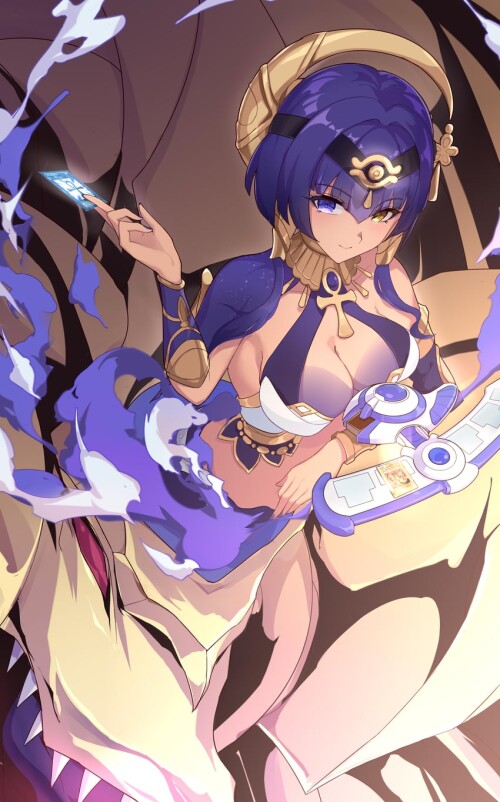  candace the winged dragon of ra and monster reborn genshin impact and 2 more drawn by gishihi sampl