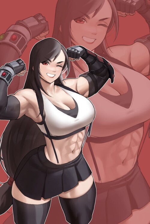  tifa lockhart final fantasy and 2 more drawn by zukululuu sample e50ed207d3b725ee0f100d6abb41e192