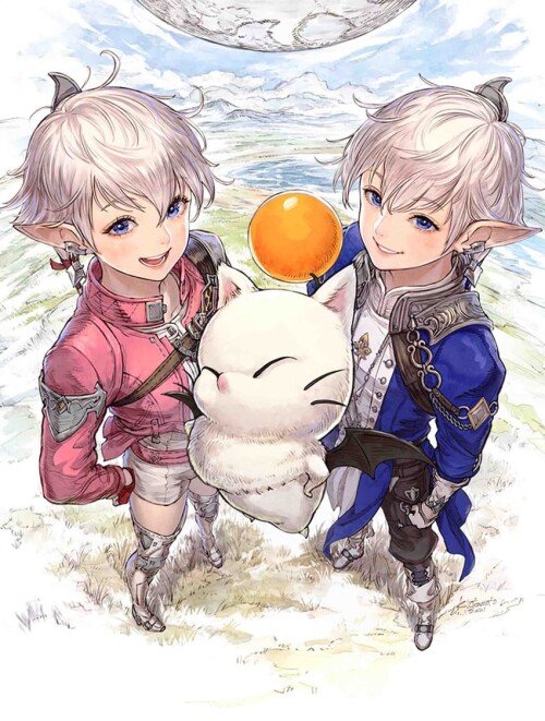  moogle alisaie leveilleur and alphinaud leveilleur final fantasy and 1 more drawn by okamoto koudai